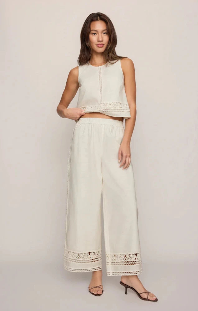 Scout Embroidered Pant - White