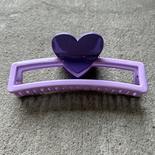 Heart Hair Clip - Purple