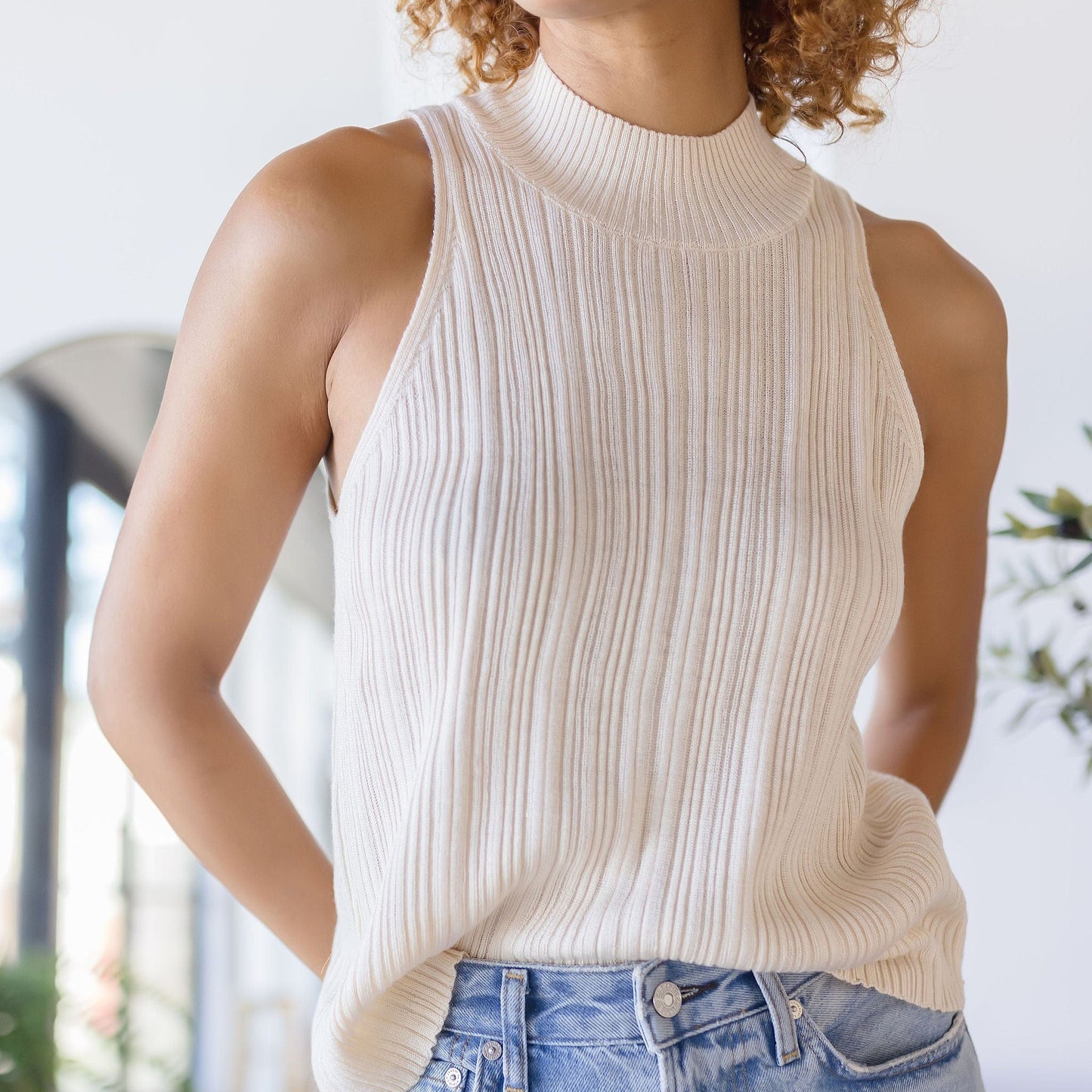 Julian Knit Tank - Cream