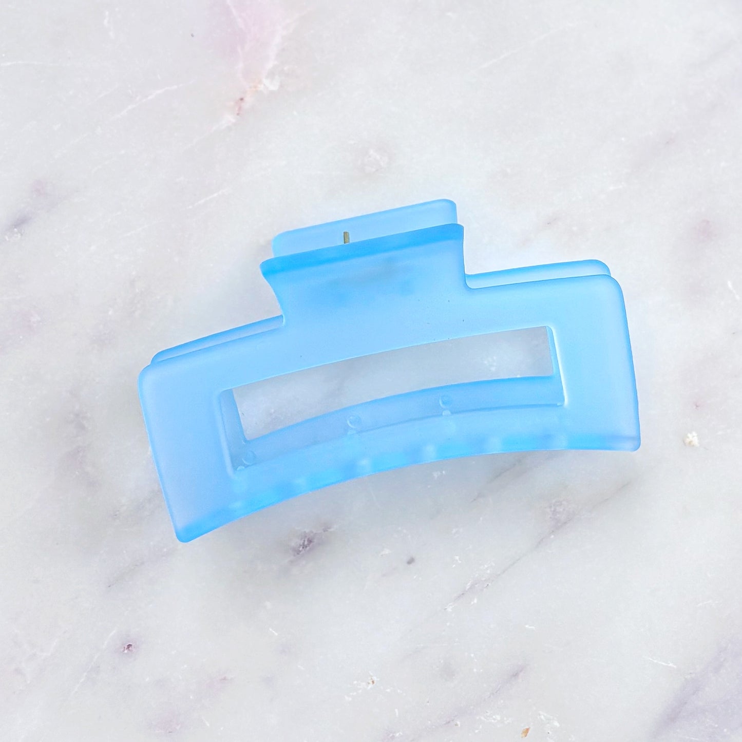 Frosted Hair Clip - Cotton Candy Blue