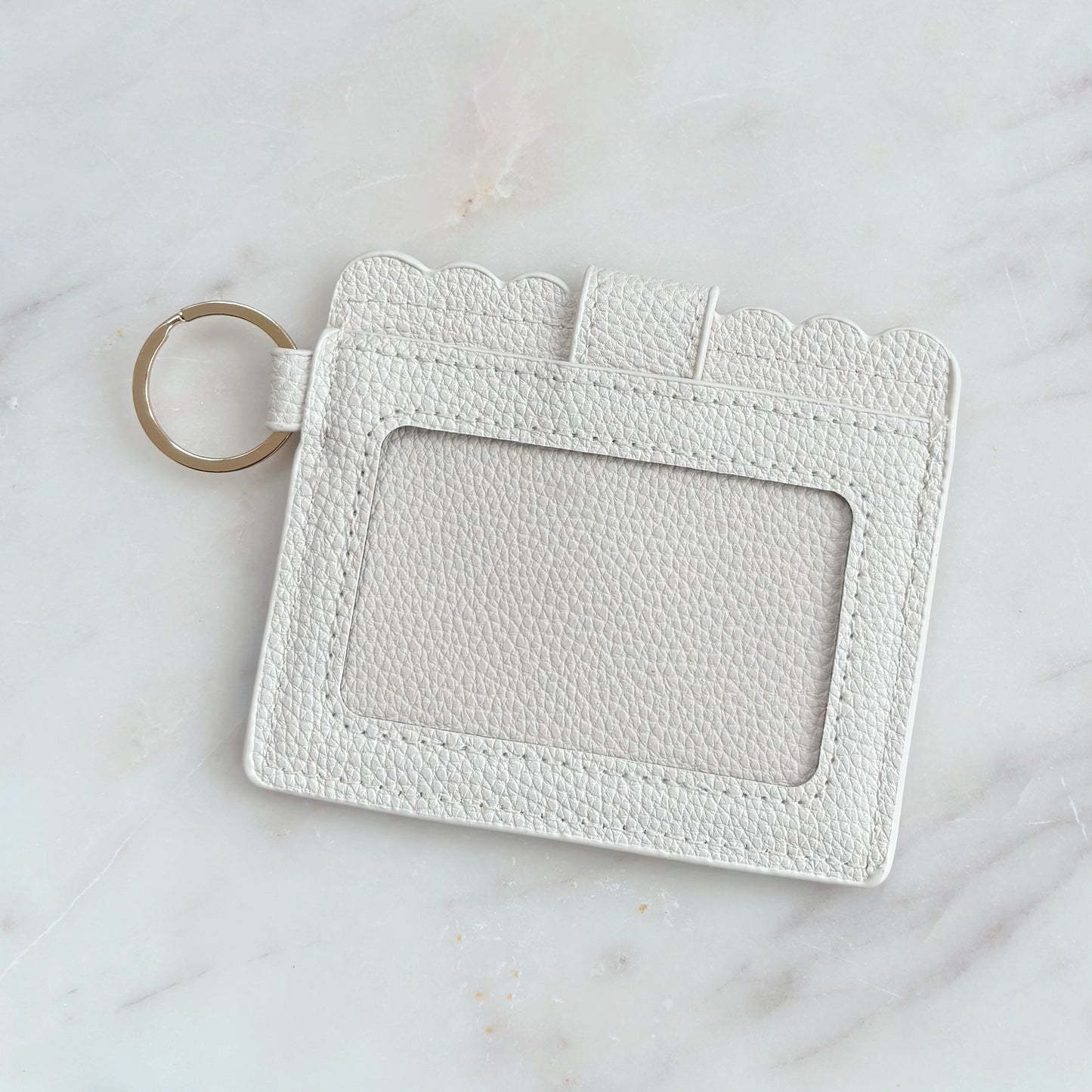 Scalloped Card Wallet - Cream