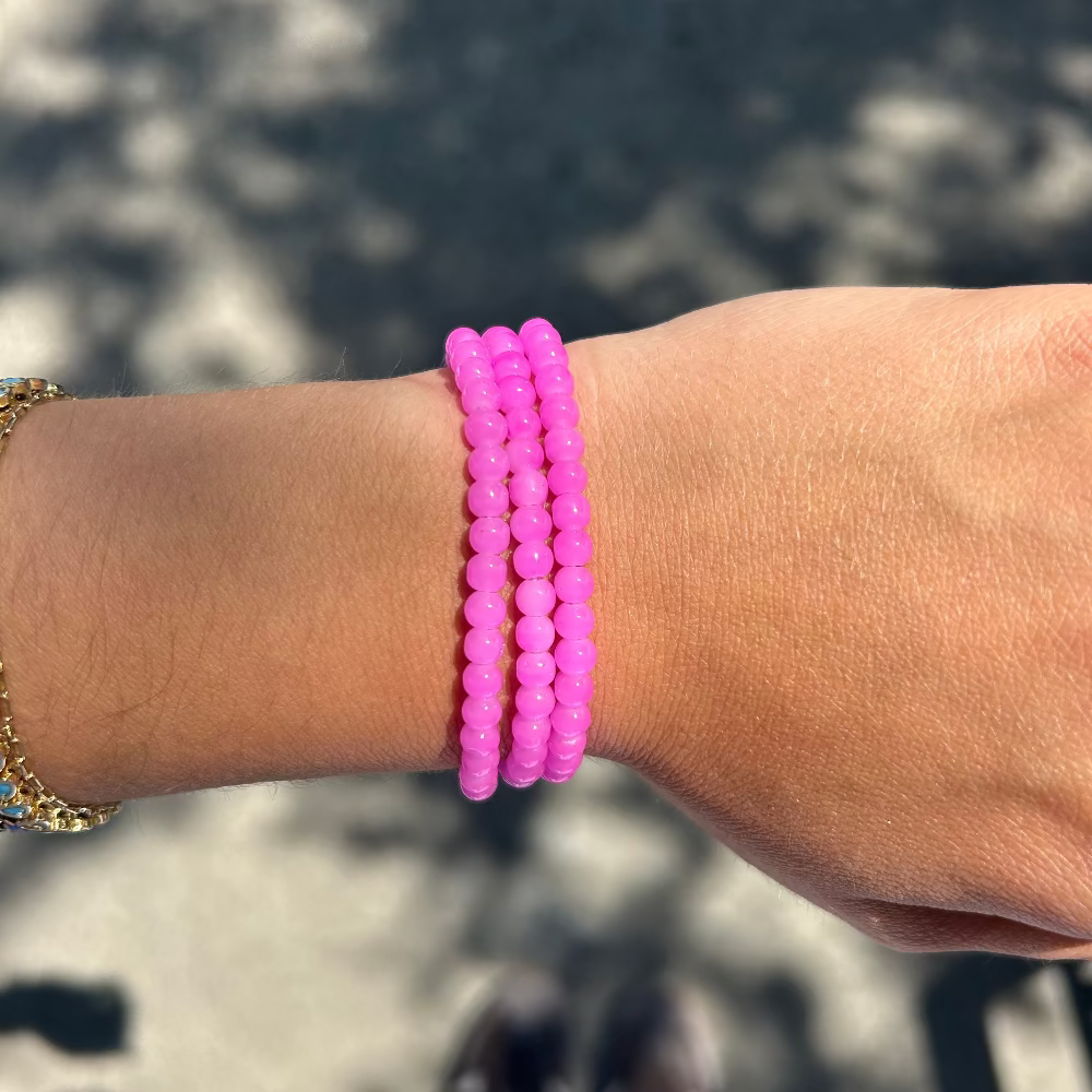 Beaded Bracelet - Candy Pink