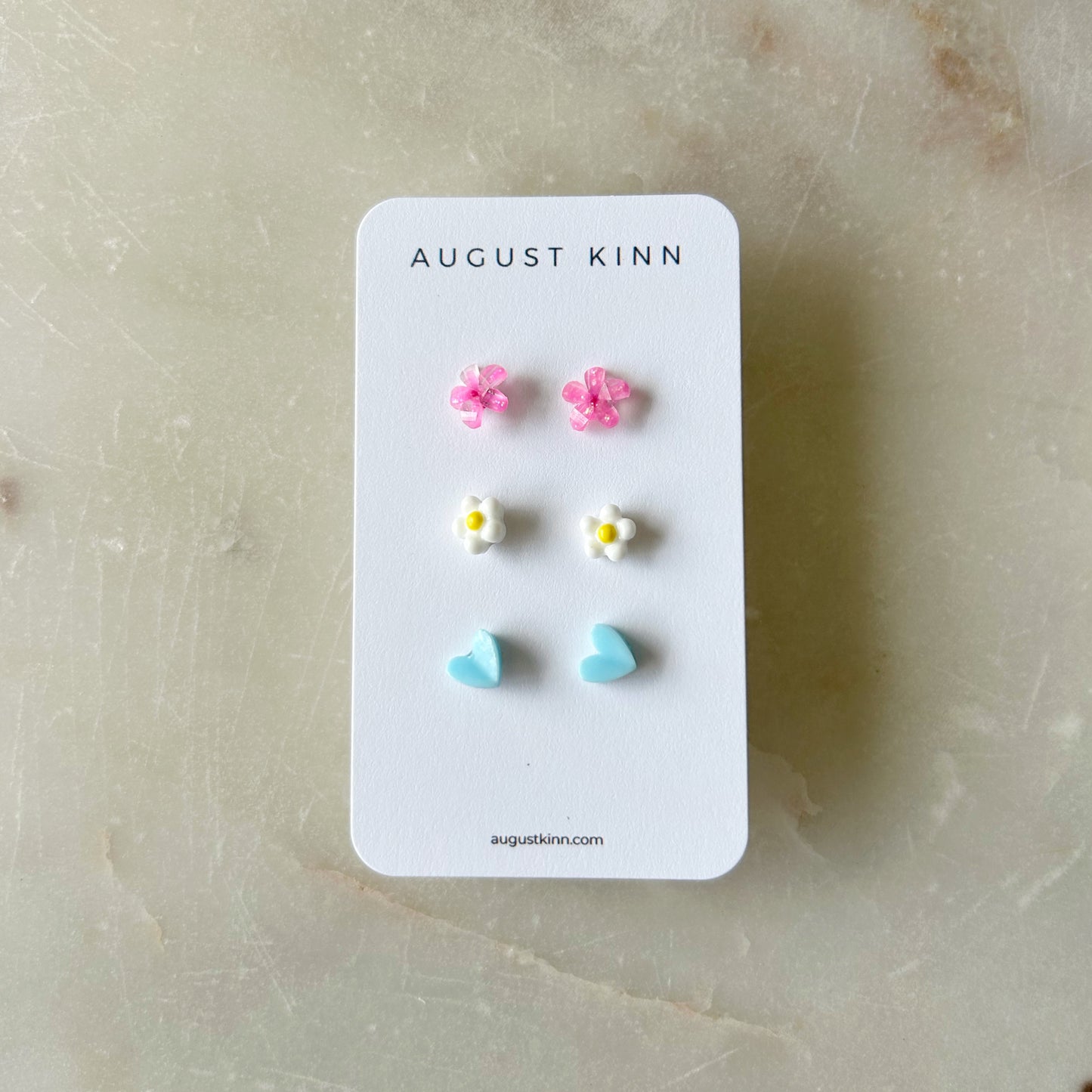 Stud Earrings 3 pack - Blue Hearts
