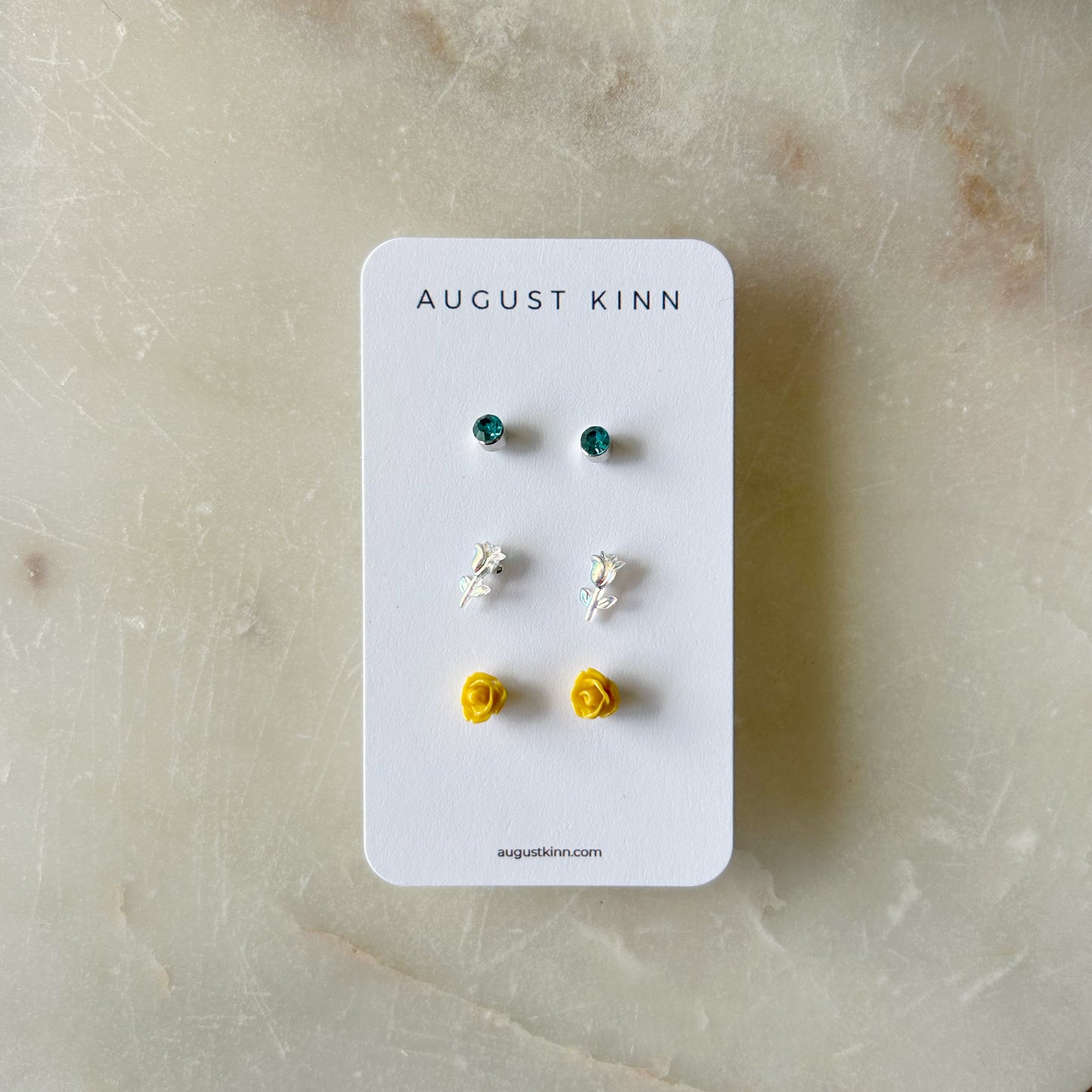 Stud Earrings 3 pack - Yellow Roses