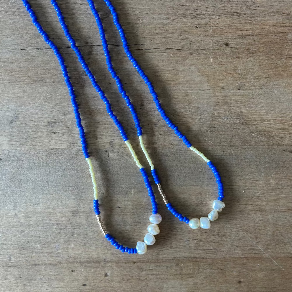 Freshwater Pearl Necklace - Royal Blue