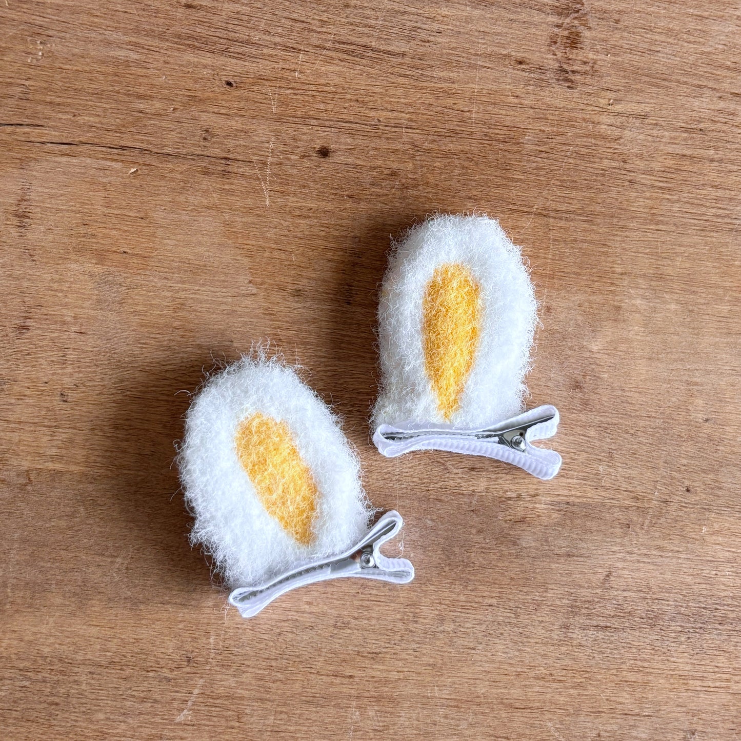 Bunny Ear Hair Clips - Yellow