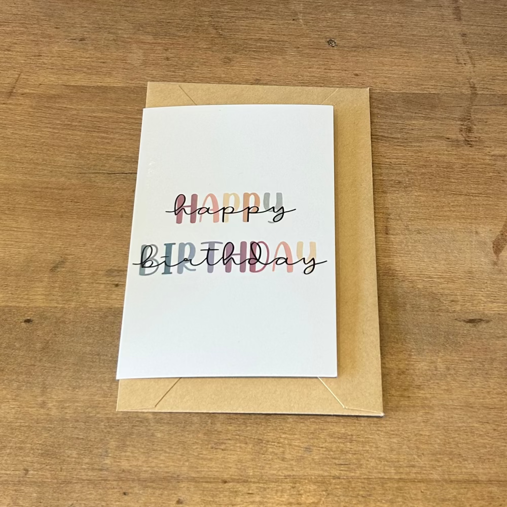 Card - Happy Birthday Calligraphy