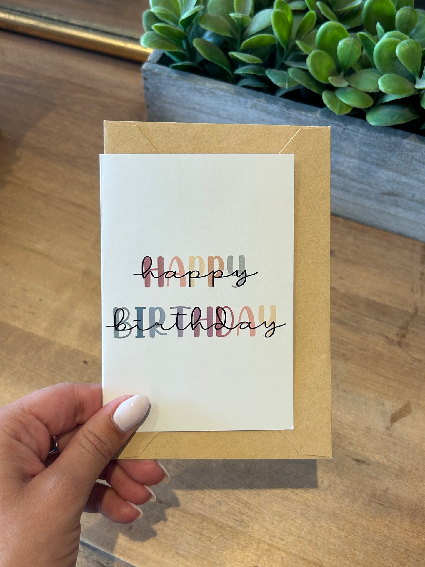 Card - Happy Birthday Calligraphy