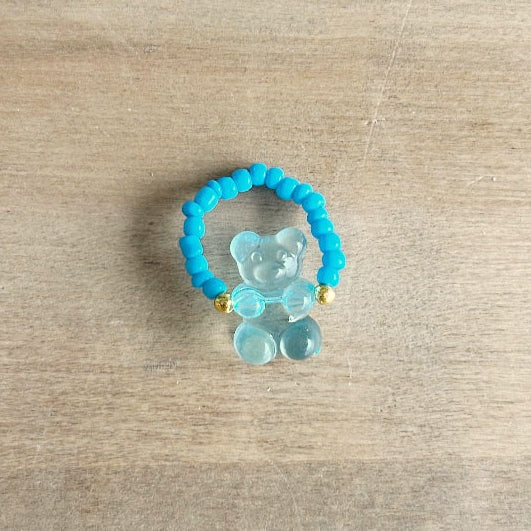 Gummy Bear Bead Ring - Blue