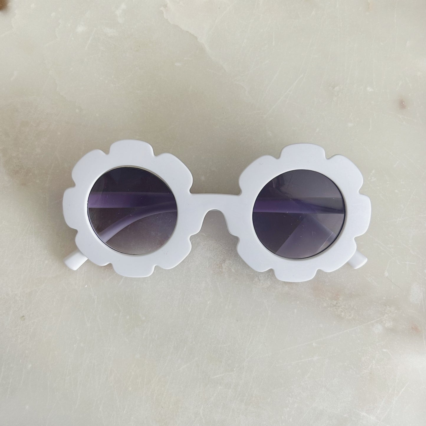 Toddler Flower Sunglasses - White