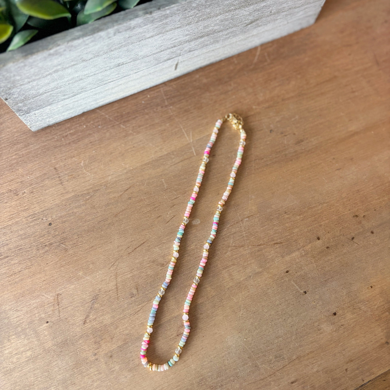 Pastel Stone Bead Necklace