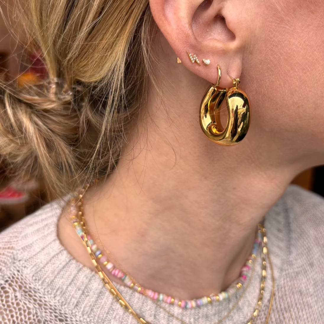Gold Chunky Hoop Earrings