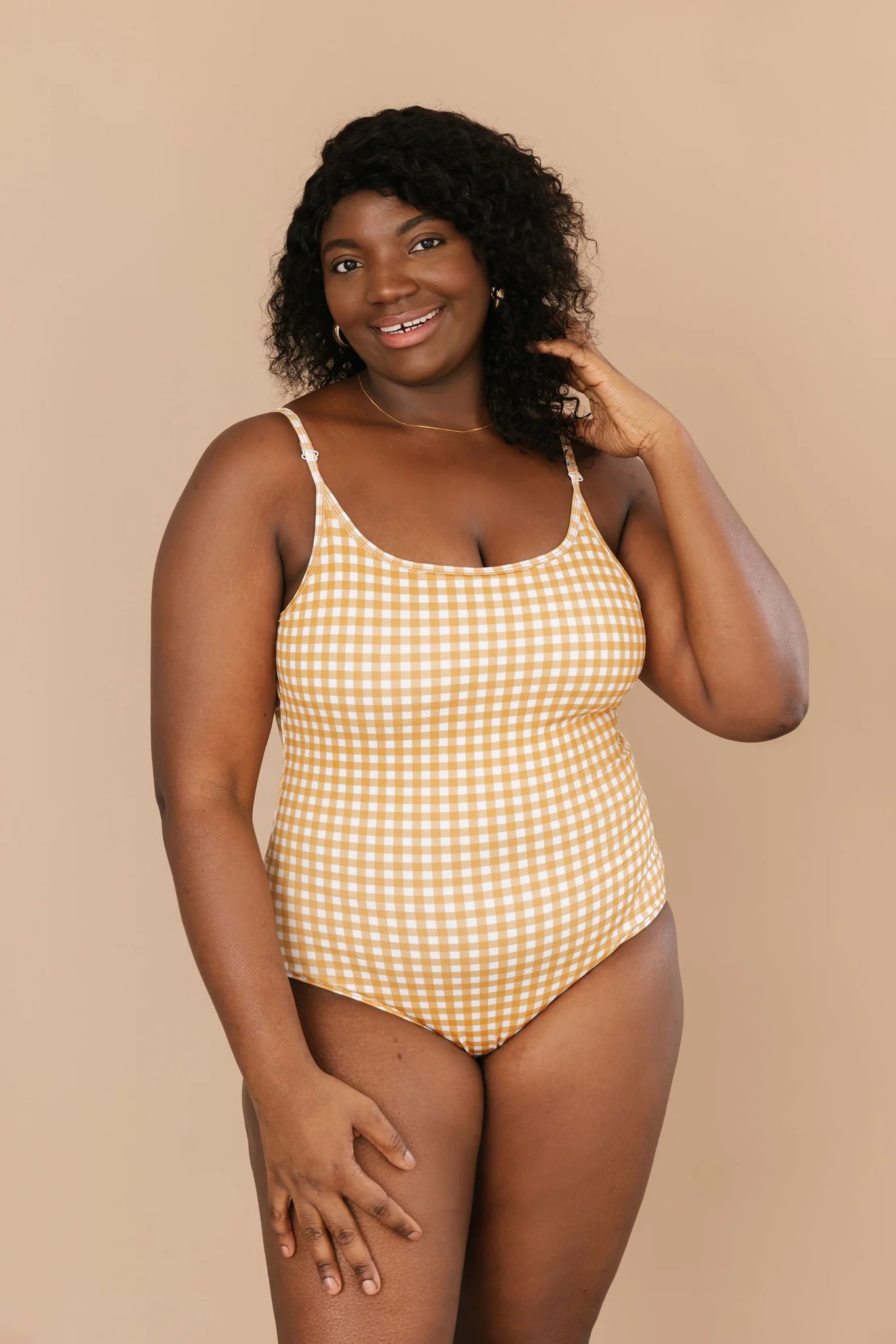 Berry's Intimatess Mustard High Cut, Full Back Coverage One Piece Swimsuit