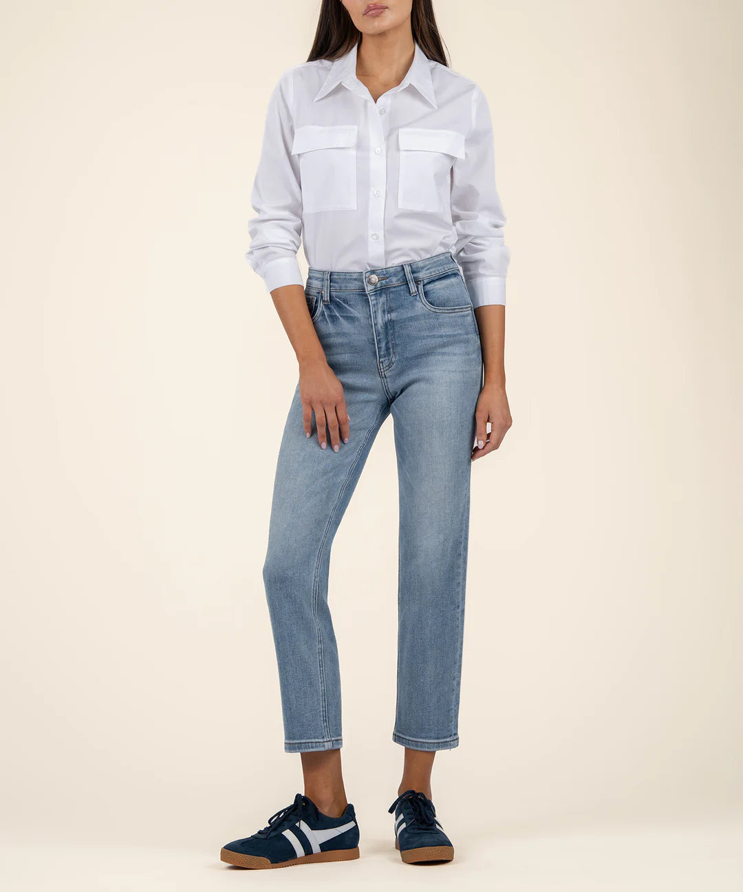 Elizabeth High Rise Crop Straight Leg - Supported Wash