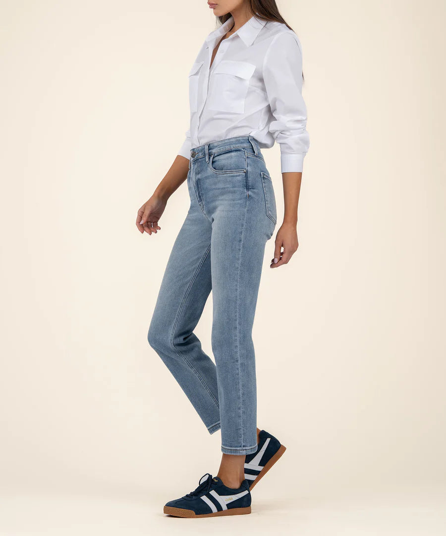 Elizabeth High Rise Crop Straight Leg - Supported Wash
