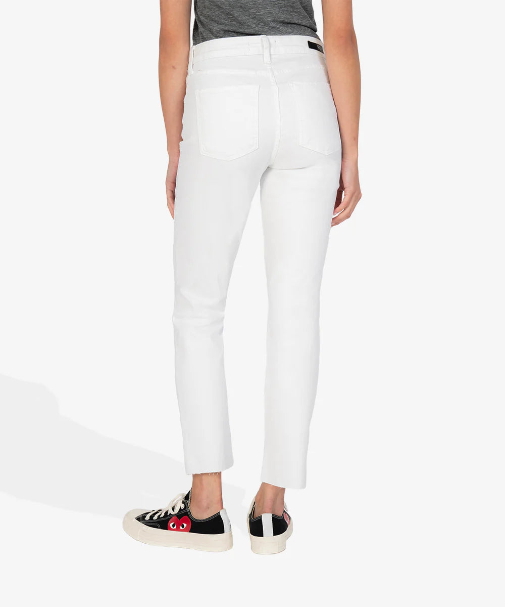 Reese High Rise Straight Ankle - White