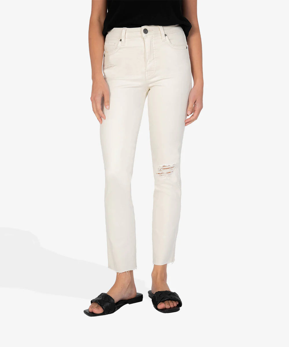 Rachael High Rise Mom Jean - Ecru