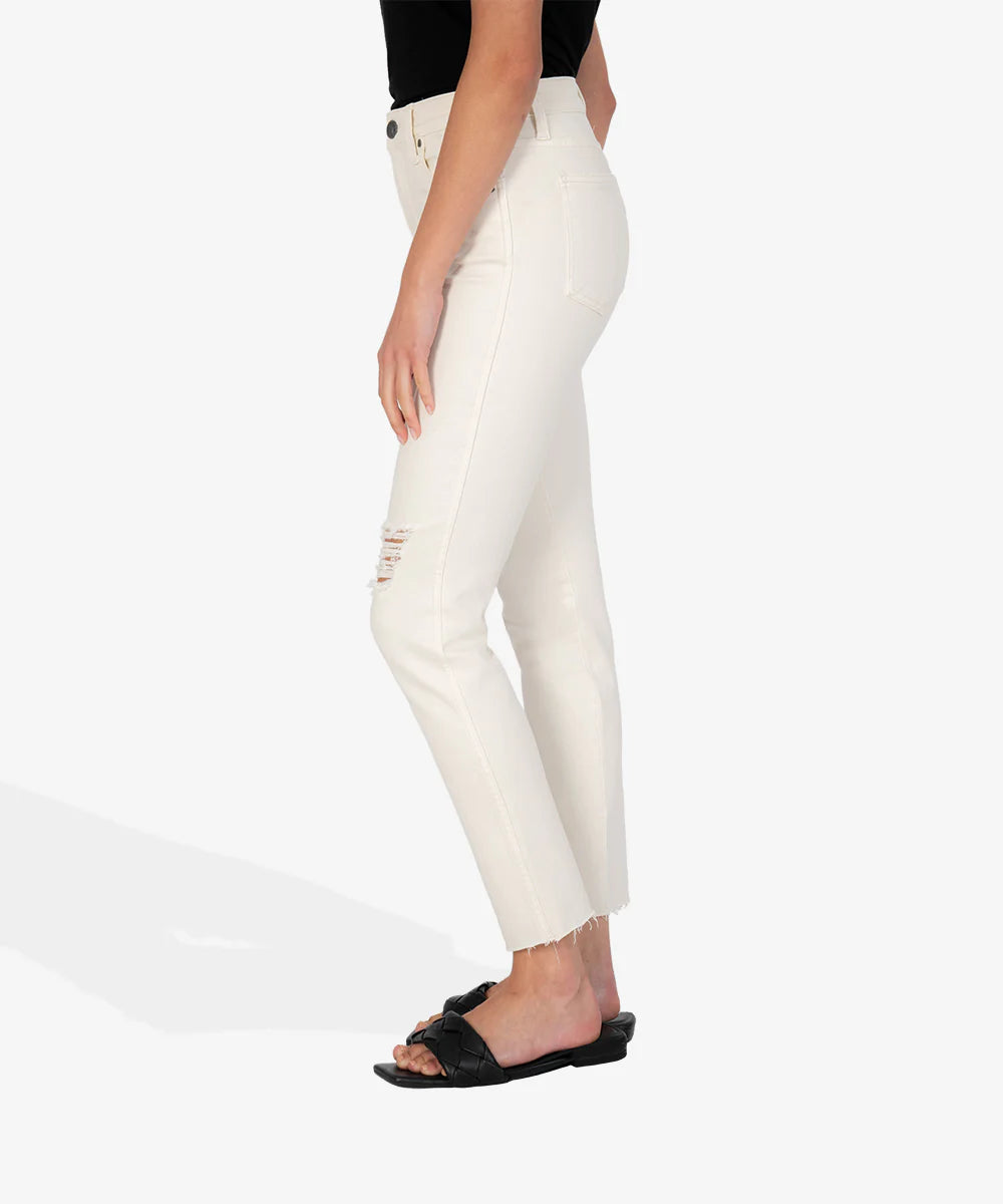 Rachael High Rise Mom Jean - Ecru