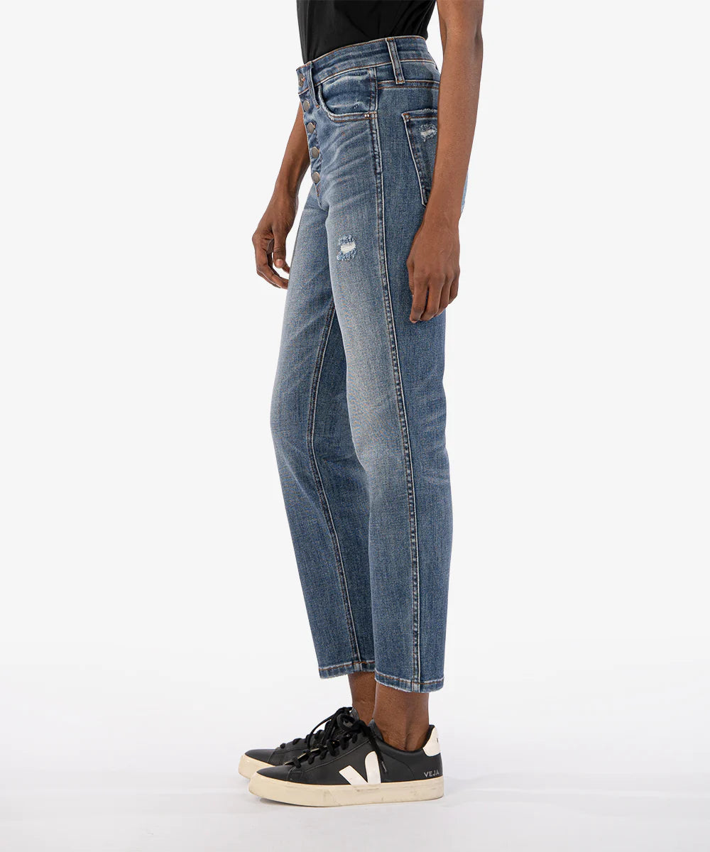 Rachael High Rise Mom Jean - Fire Wash