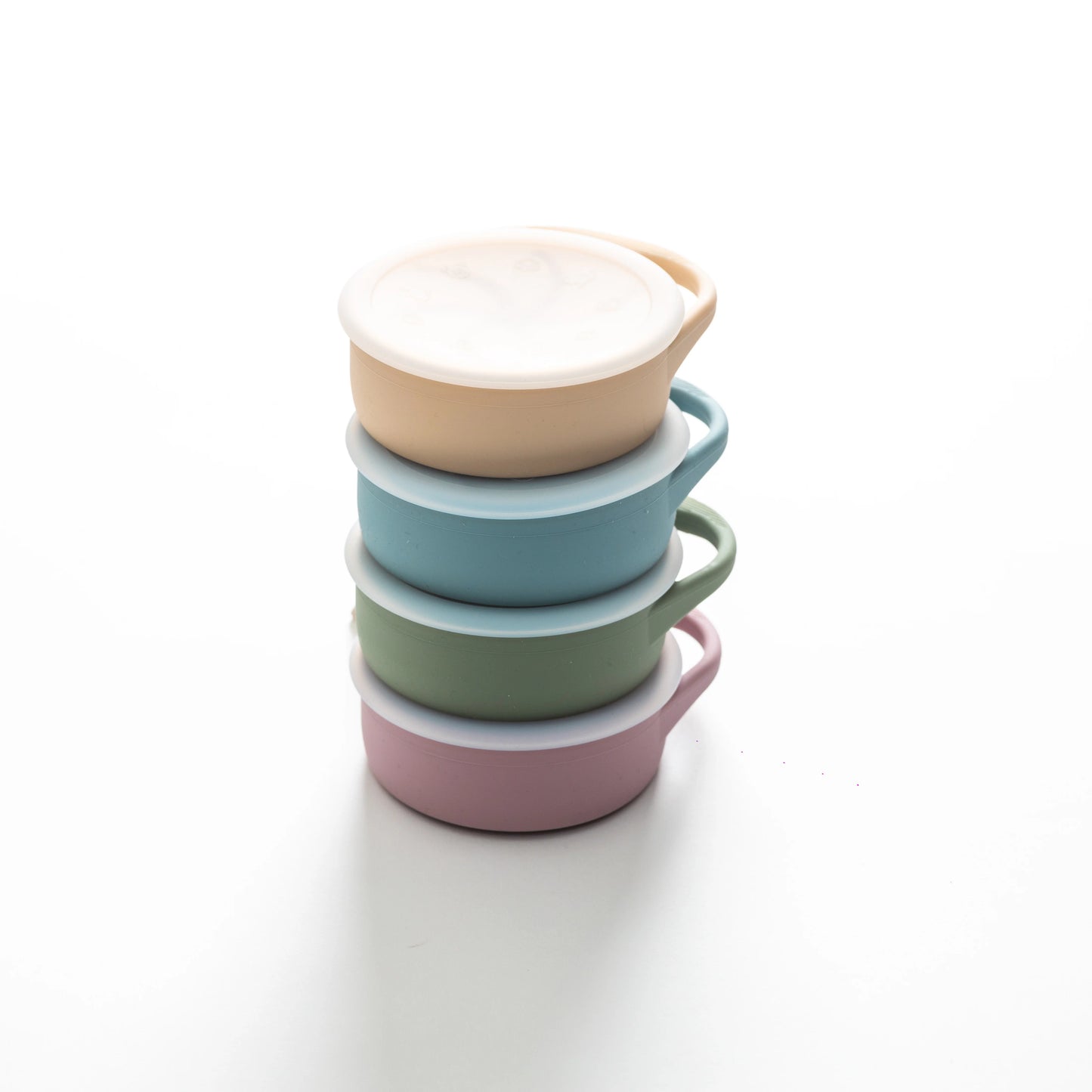 Lidded Silicone Snack Cup - Pale Blue