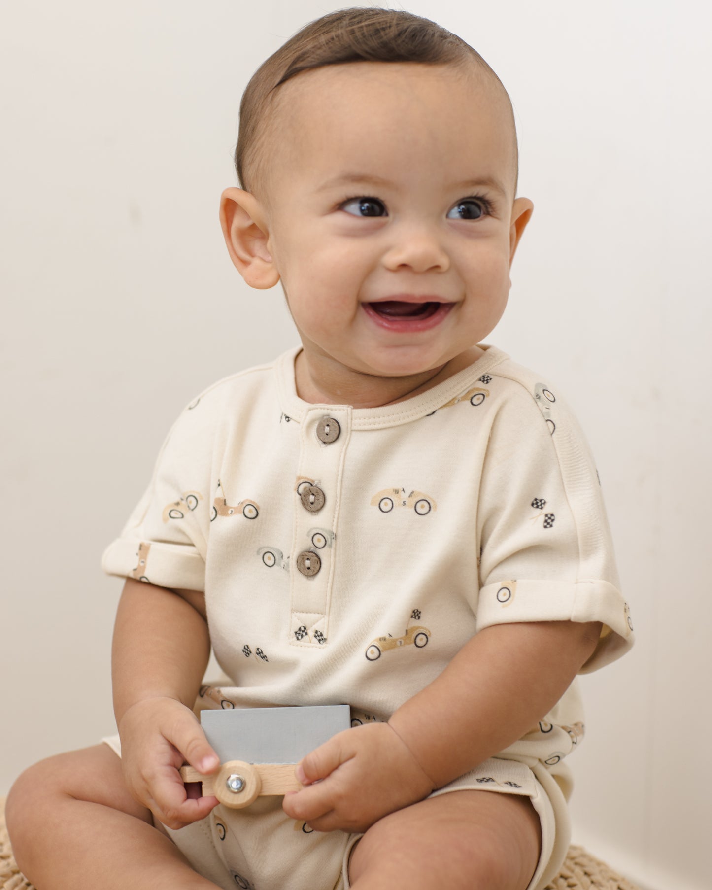 Short Sleeve Romper - Race Car