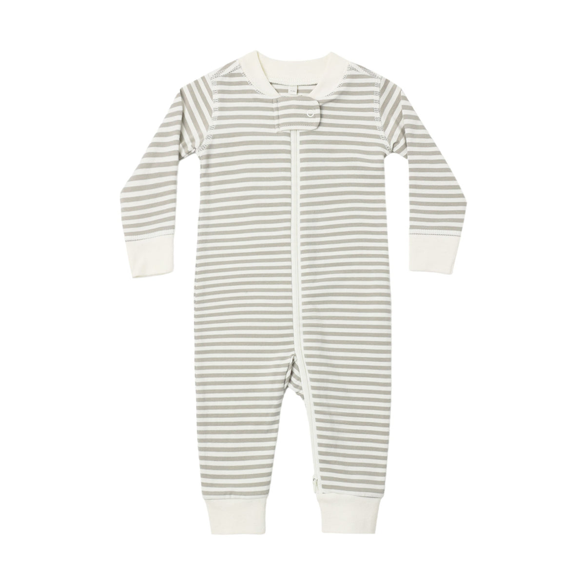 Organic Zip Long Sleeve Sleeper - Laurel Stripe