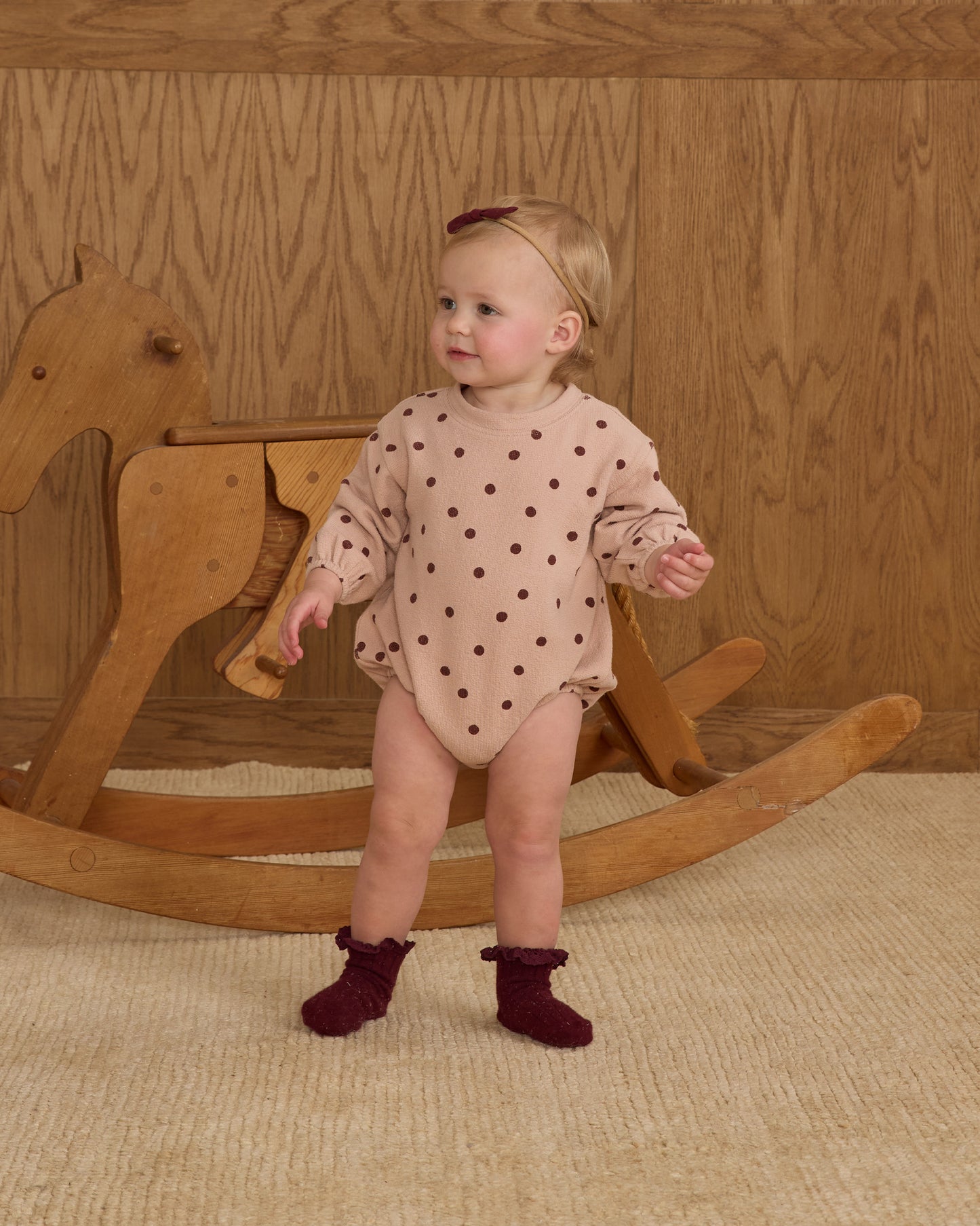 Spongey Knit Romper - Polka Dot