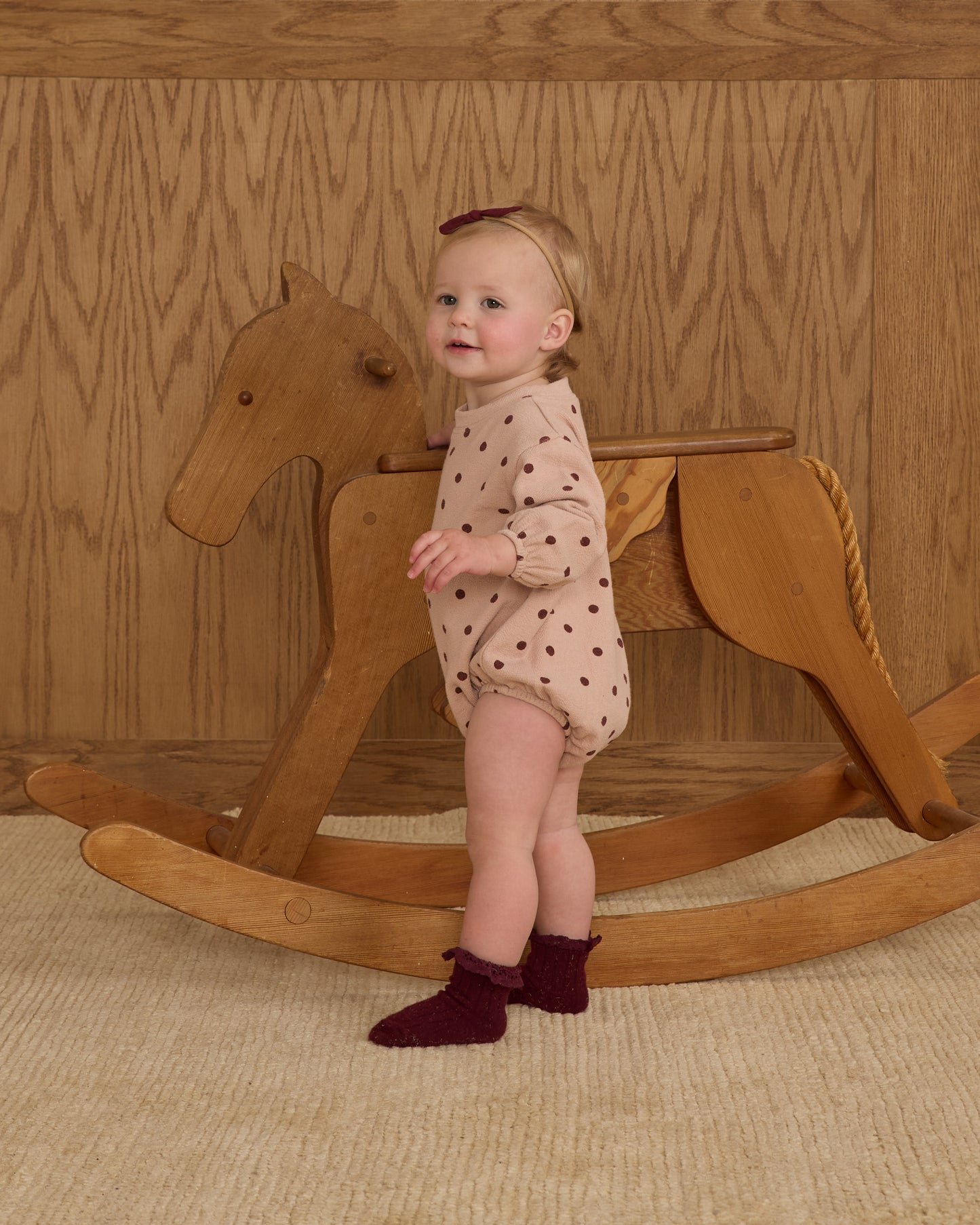 Spongey Knit Romper - Polka Dot