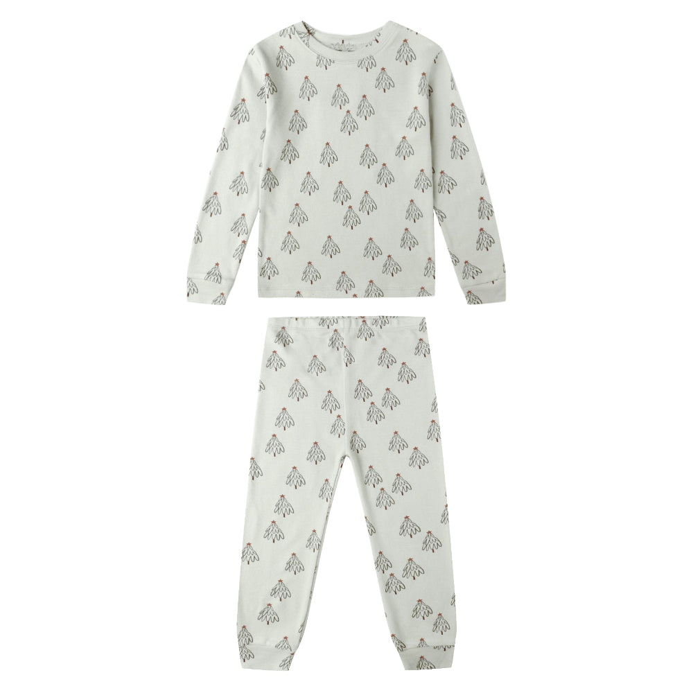 Long Sleeve Pajama Set - Trees