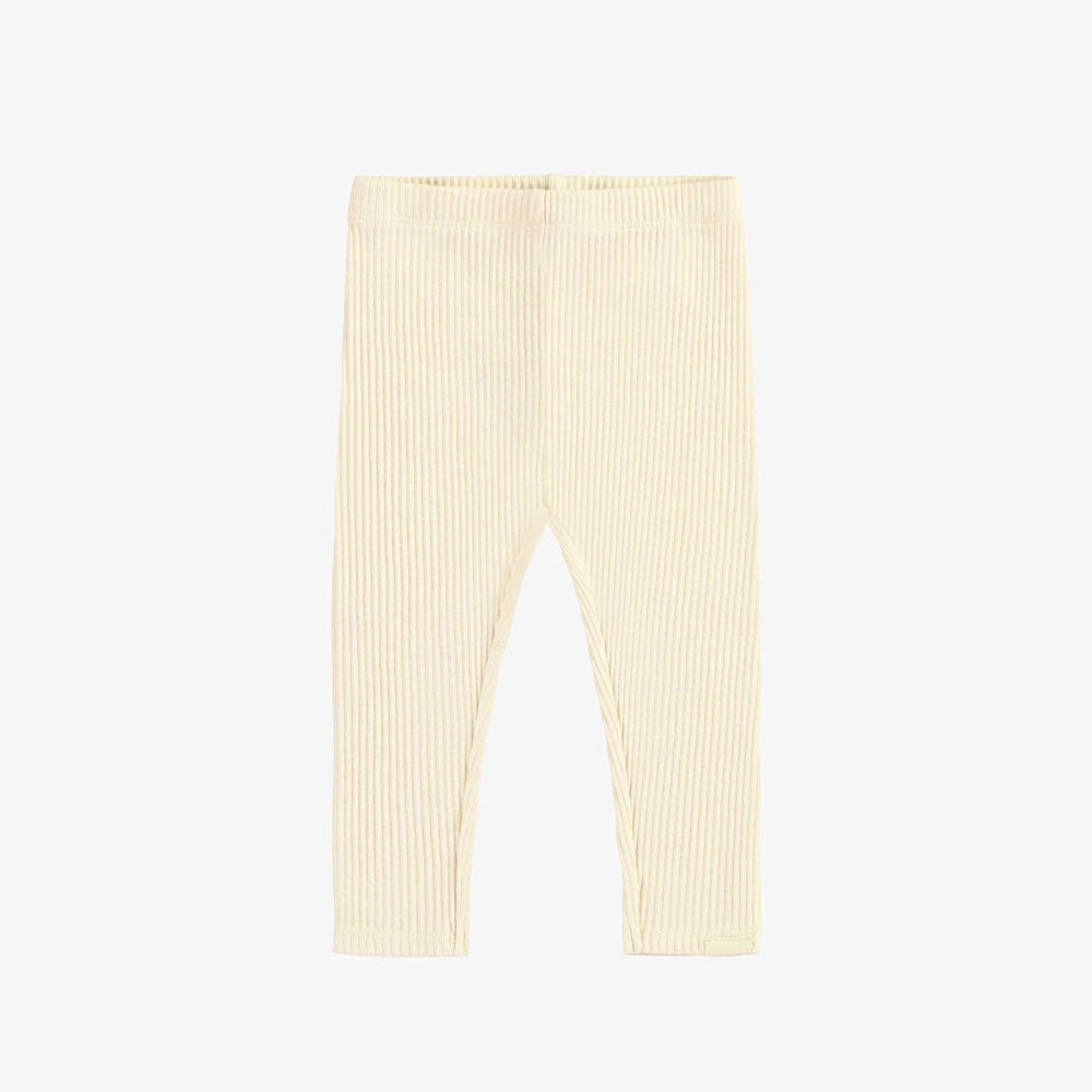 Rib Knit Baby Legging - Cream