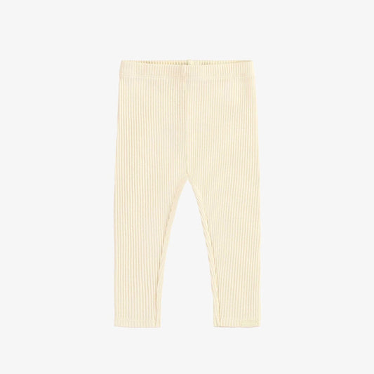 Rib Knit Baby Legging - Cream