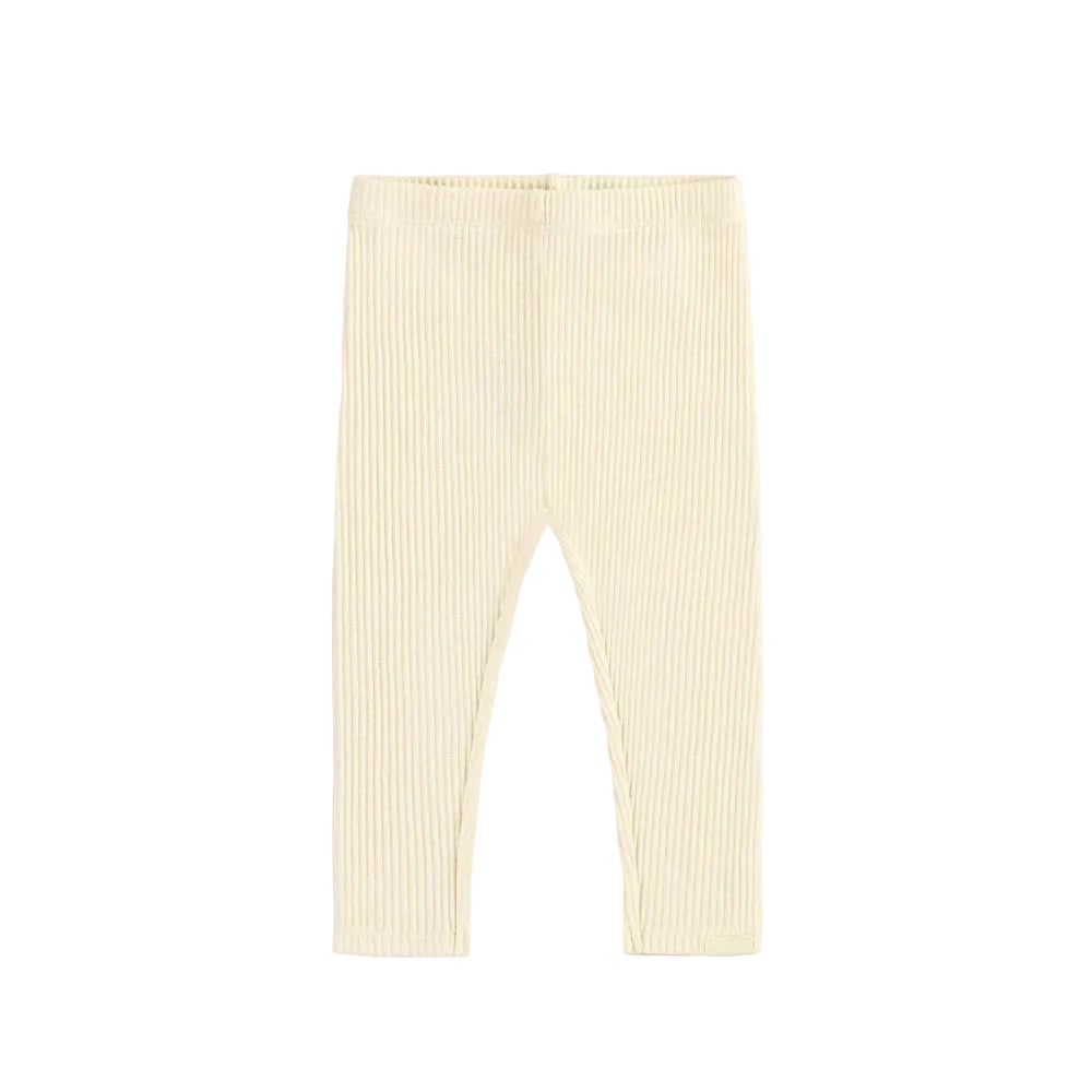 Rib Knit Baby Legging - Cream