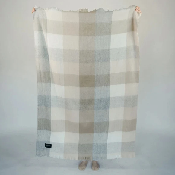 Alpaca Throw Blanket - Coastal Check