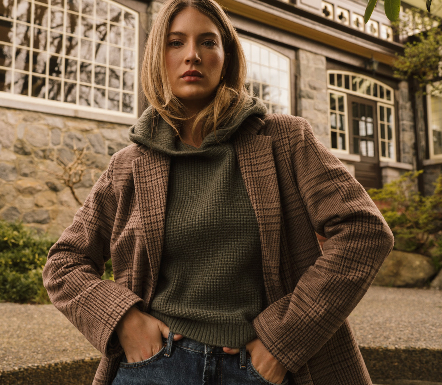 Sapphira Blazer - Chocolate Glencheck Brown