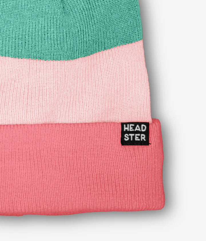 Tri-Colour Fleece-Lined Toque - Coral Love