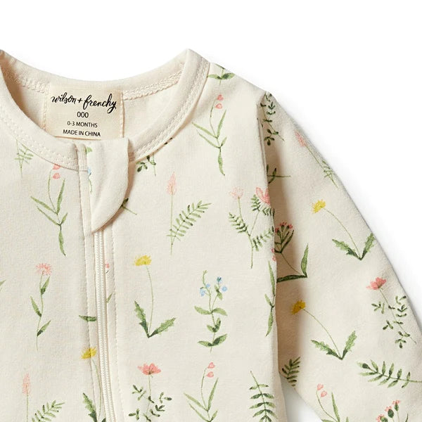 Organic Zip Sleeper - Wildflower