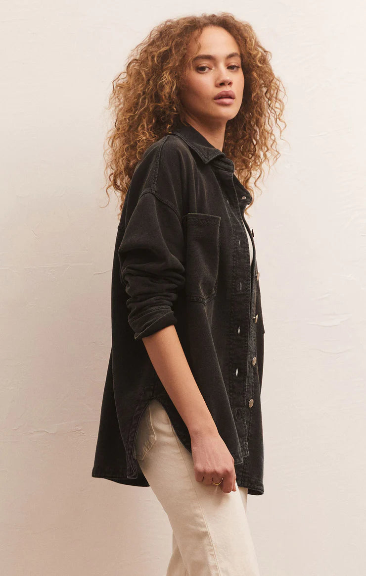 All Day Knit Denim Jacket - Vintage Black