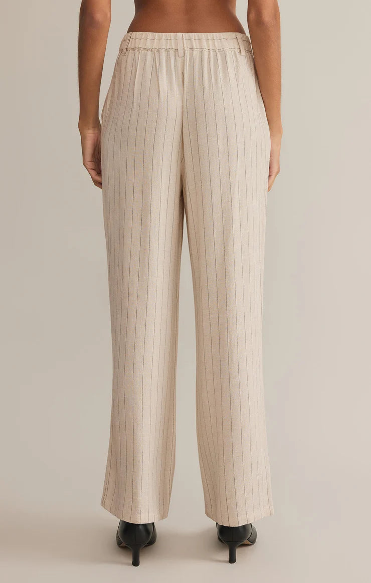 Bennett Pinstripe Pant - Flax