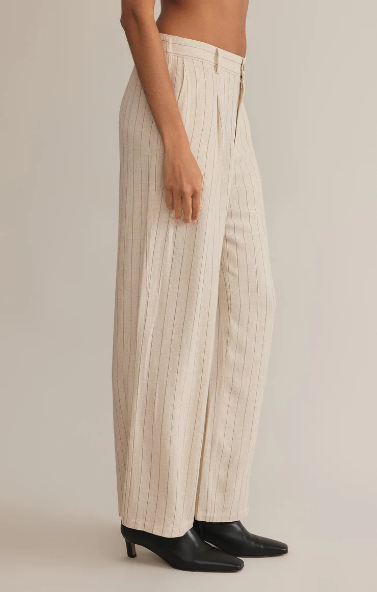 Bennett Pinstripe Pant - Flax