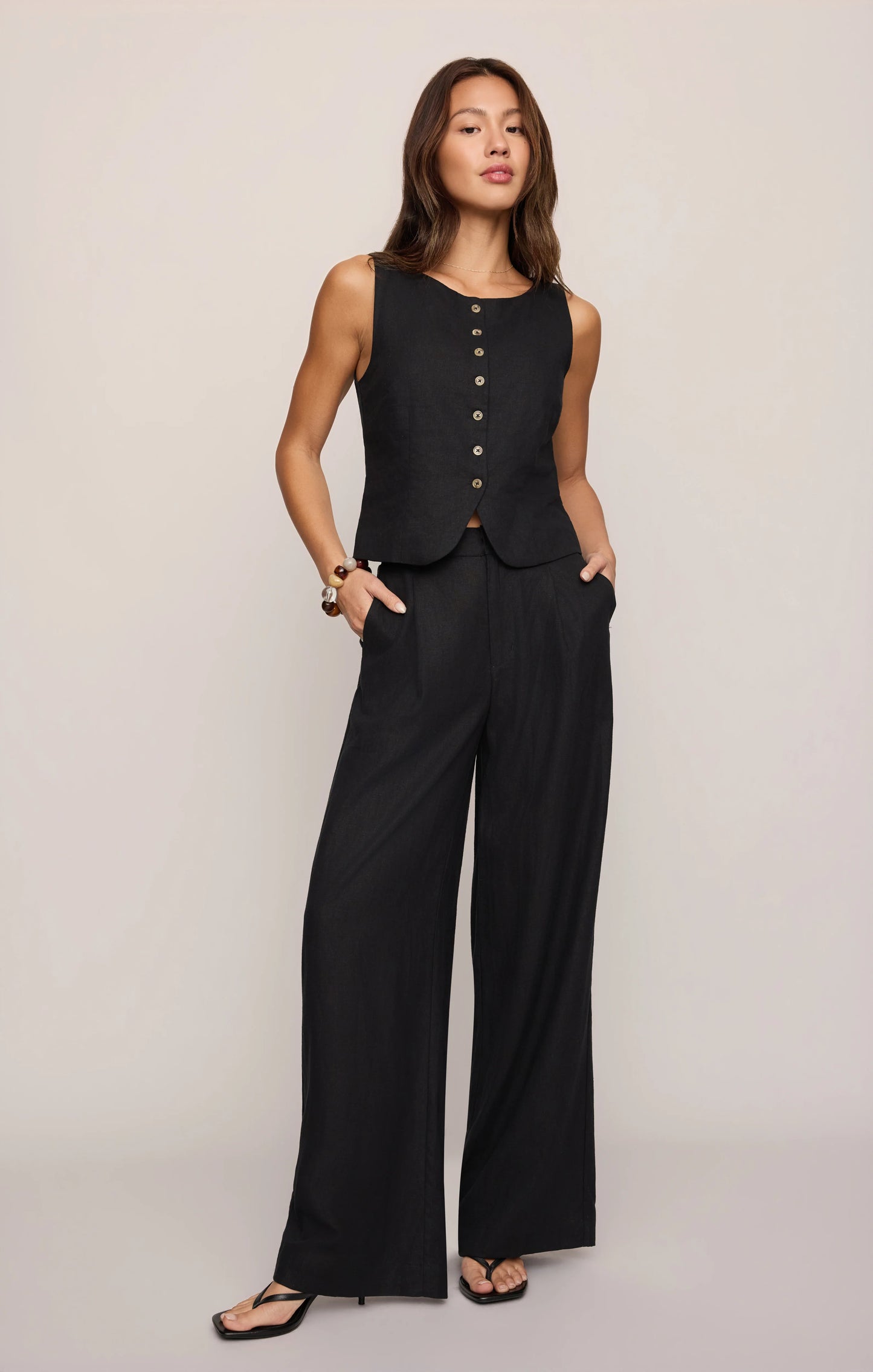 Overlook Linen Pant - Black