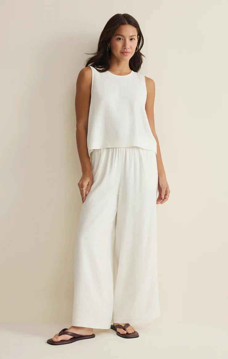 Sloane Linen Top - White