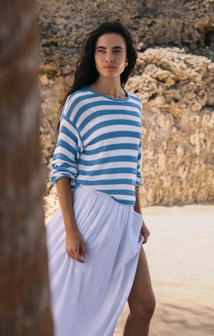 Prado Stripe Pointelle Sweater