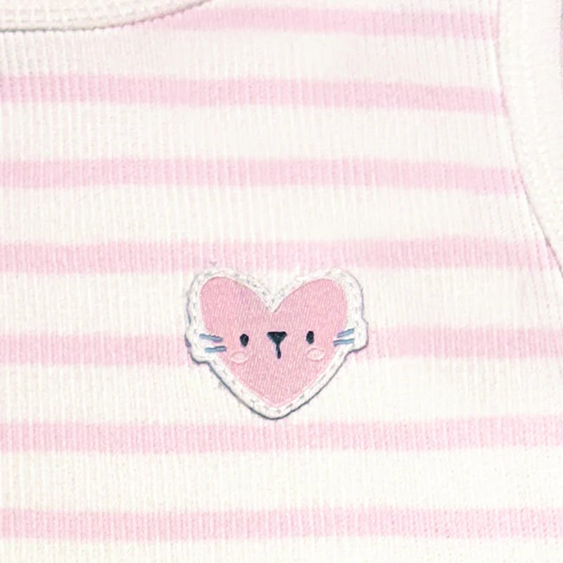 Tank Top - White and Pink Stripes