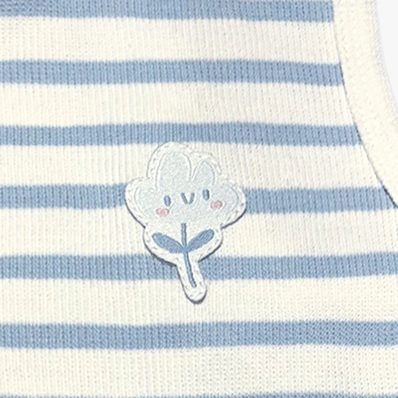 Tank Top - White and Blue Stripes