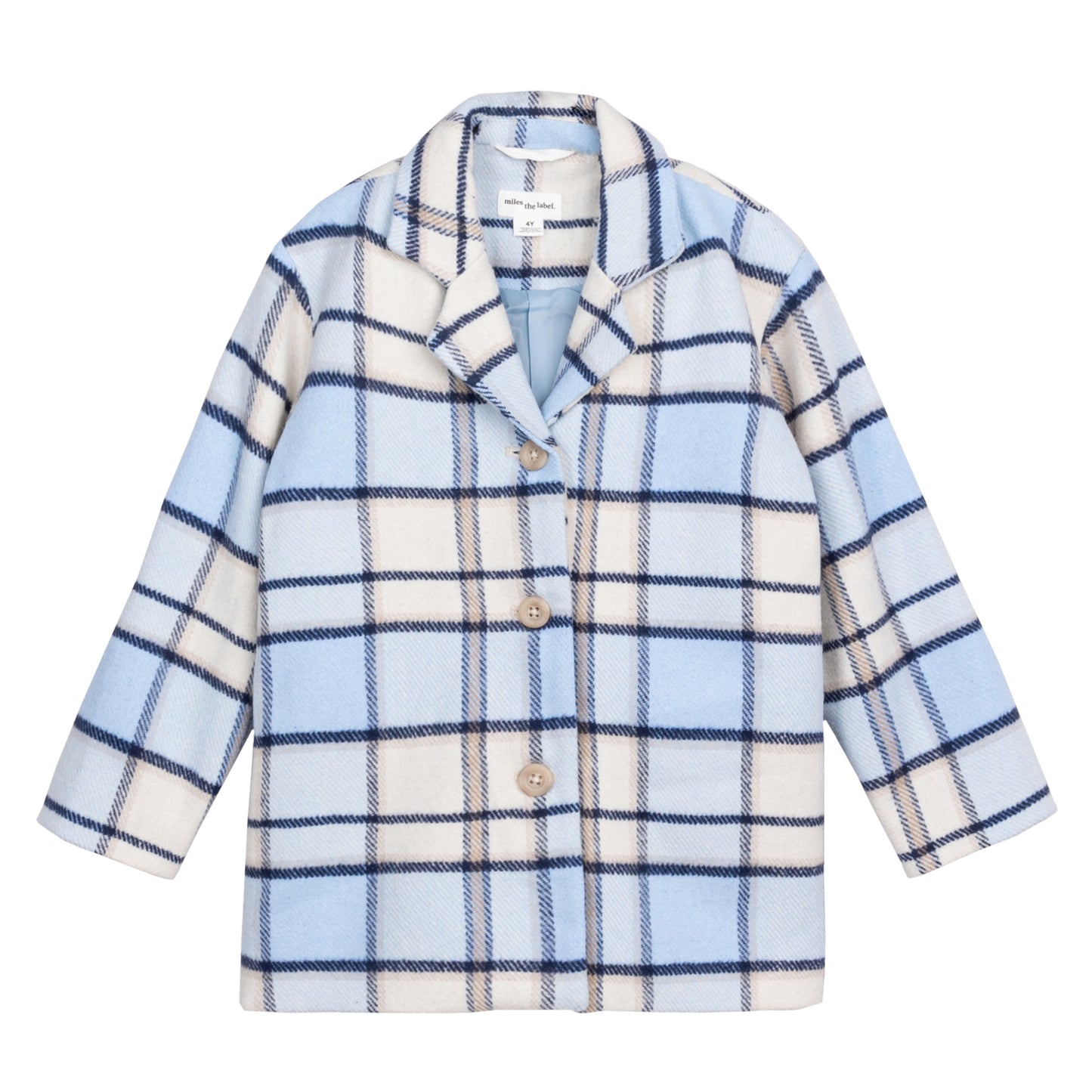 Plaid Coat - Angel Blue
