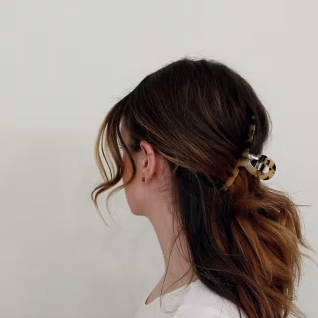 Slim Hair Claw Clip - Light Tortoise
