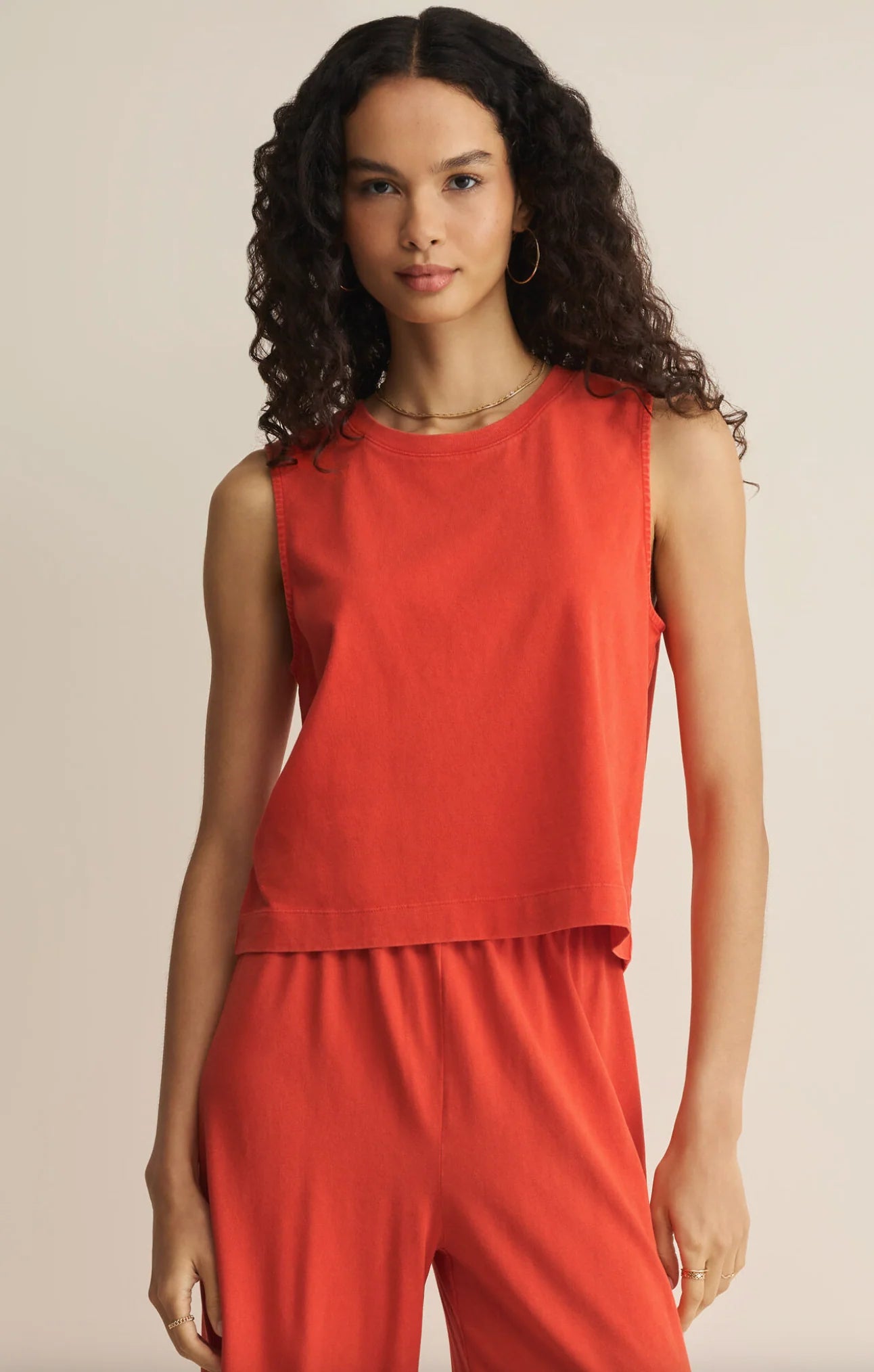 Sloane Jersey Tank - Lychee