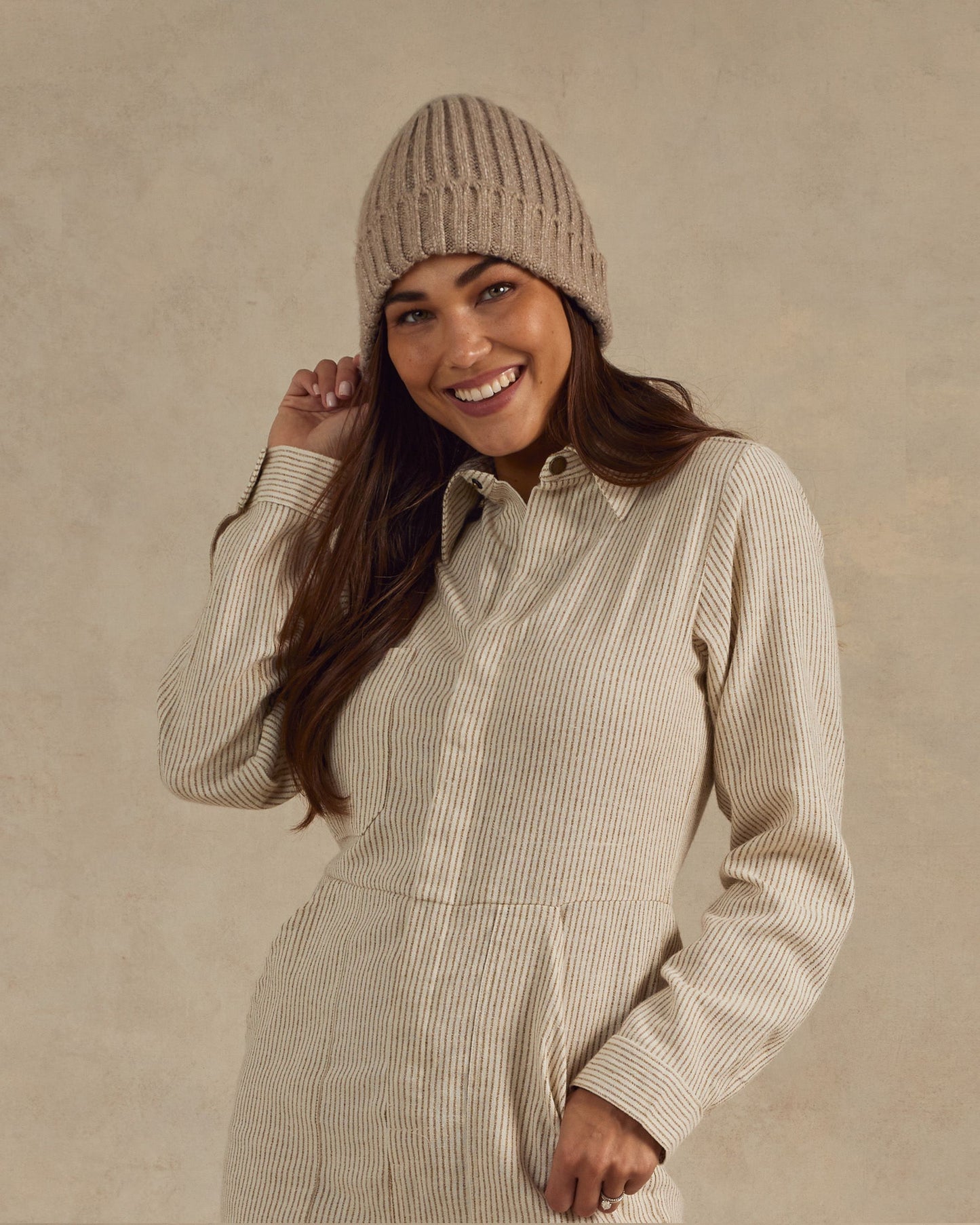 Ladies Knit Beanie - Sand