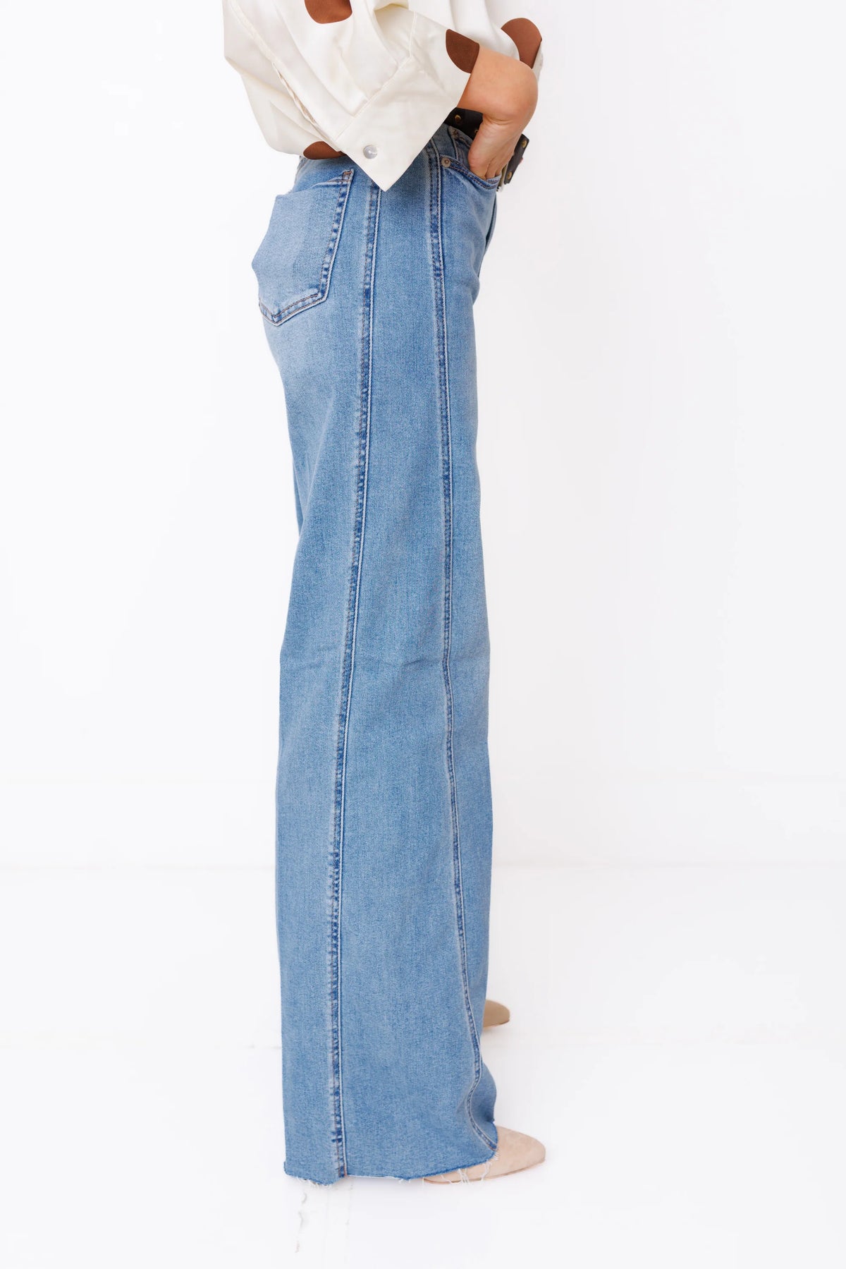 Far Out High Rise Wide Leg - Make Believe