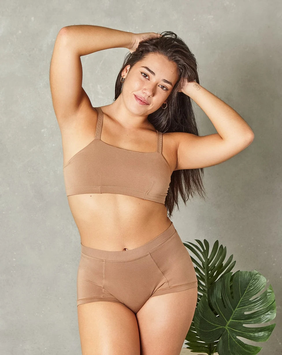 Women's High Rise Brief - Tan